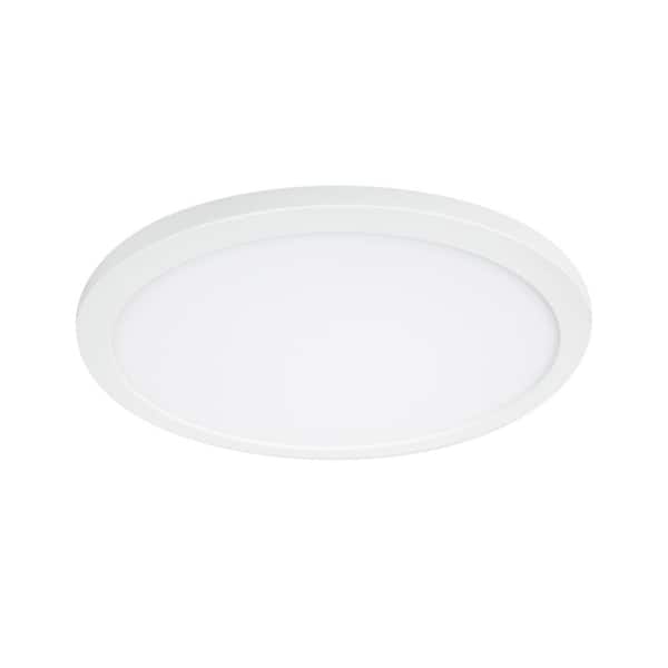 Maxxima 9 in. Round 1-Light White Integrated LED Flush Mount
