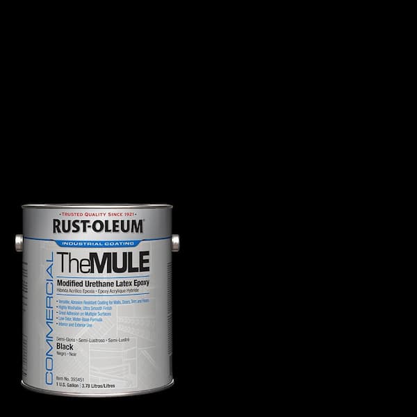 1 gal. The Mule Semi-Gloss Black Latex Epoxy Interior/Exterior Paint (Case of 2)