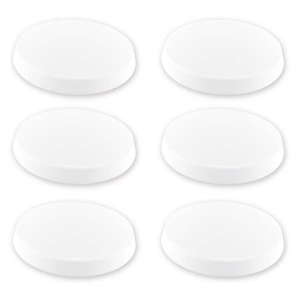 15 in. White Round LED Flush Mount with Plastic Shade and No Bulbs Included 6-Pack