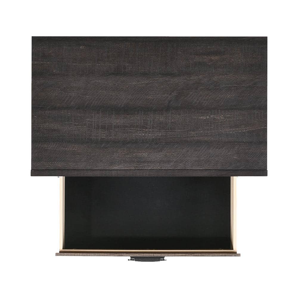 Rustic Walnut 2-Drawer Nightstand with Dark Nickel Pulls