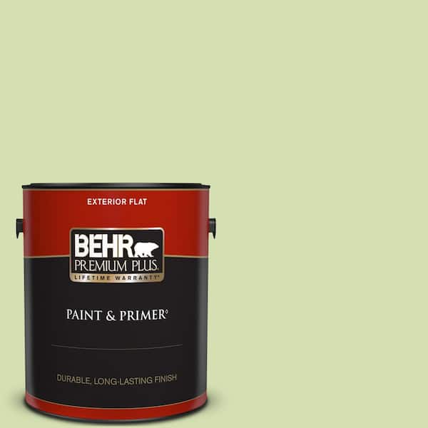 BEHR PREMIUM PLUS 1 gal. #420C-3 Celery Bunch Flat Exterior Paint & Primer