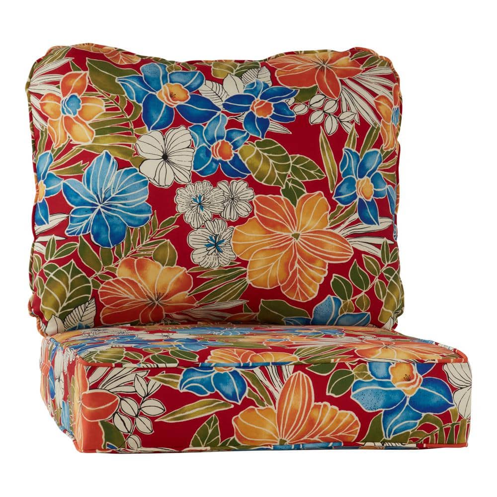 24 in. x 24 in. 2-Piece Outdoor Deep Seat Lounge Chair Cushion in Aloha Red price history on PriceWatchPro