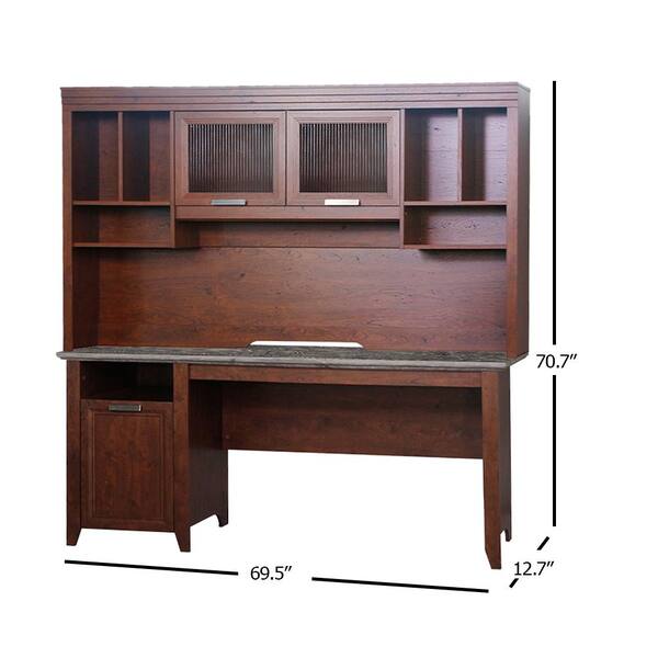 cherry writing desk with hutch