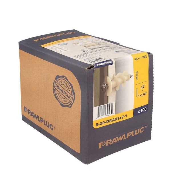 RAWLDRIVE-D Drywall Anchor with 7in. screw (100-pack)