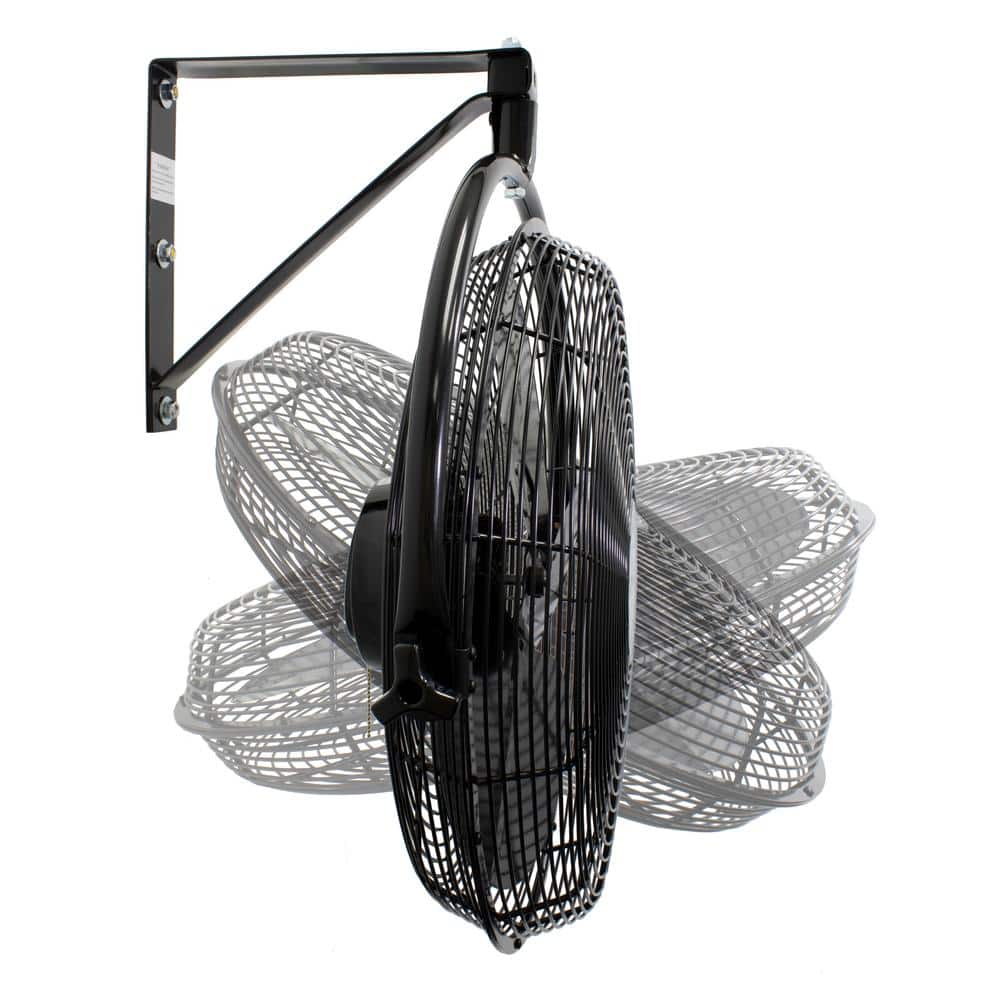 Air King 20-Inch Black Steel Wall Mounted Fan