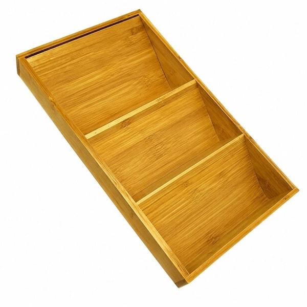 3-Tier Bamboo Spice Drawer Organizer, Stepped Tray Rack for Drawer and Cabinet Seasoning Storage LONG