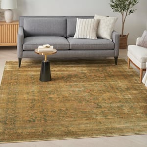 Luxurious Olive 5 ft. x 7 ft. Distressed Traditional Area Rug