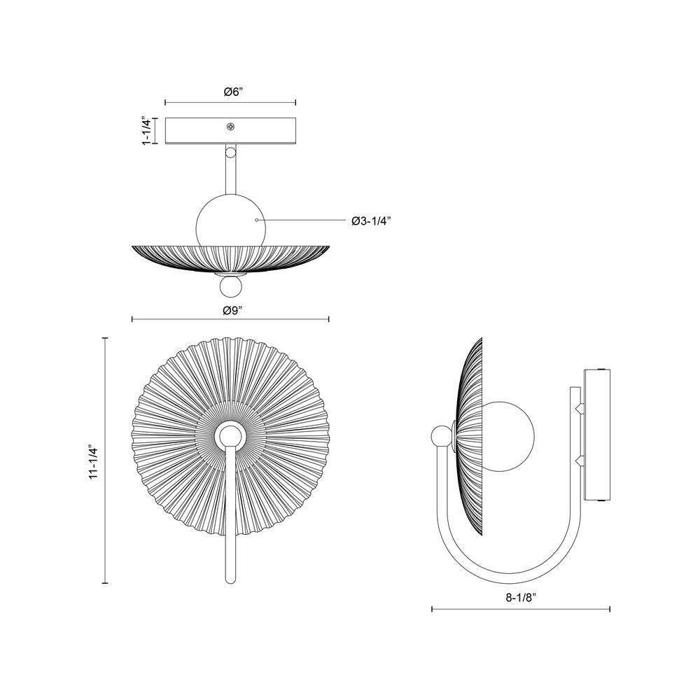 Matte Black Glass Dimmable LED Wall Sconce