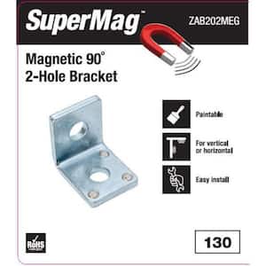 2-Hole 90-Degree Angle Strut Bracket with Magnets - Strut Fitting - Silver Galvanized