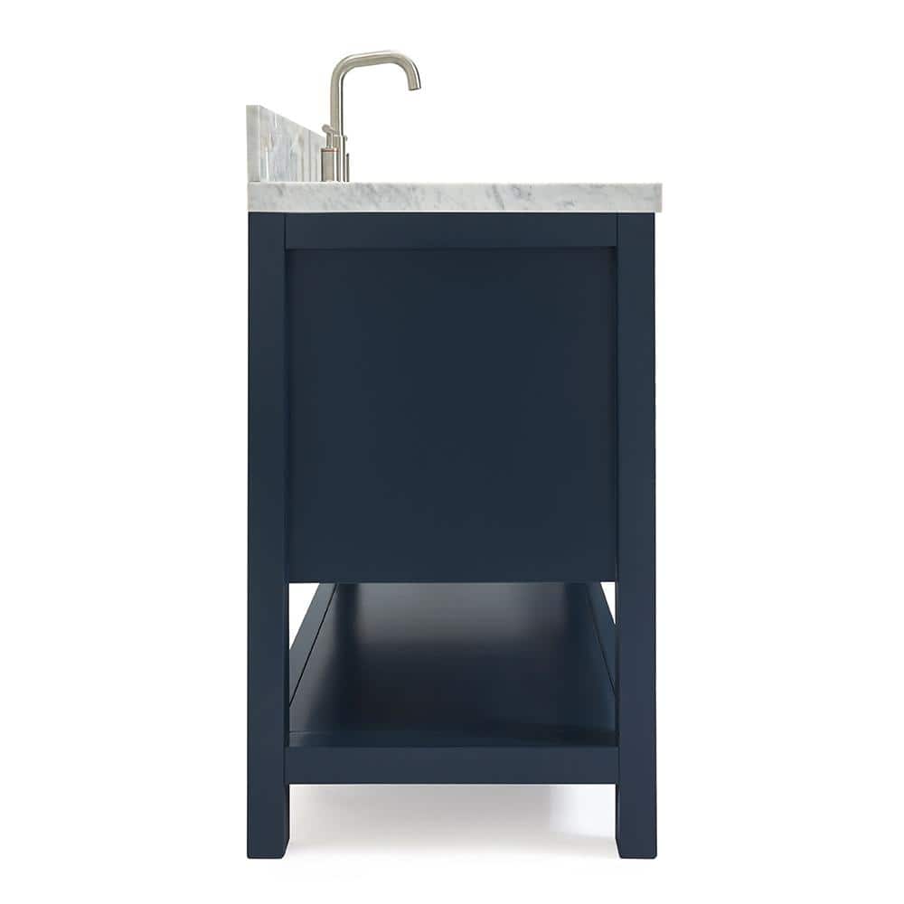 Magnolia 43" Midnight Blue Single Basin Vanity with Carrara White Top
