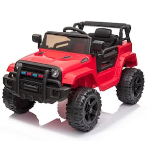 Ride On Truck 12-Volt Rechargeable Battery Powered Kids Red Electric Double Drive Car