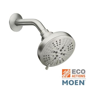 HydroEnergetix 8-Spray Patterns with 1.75 GPM 4.75 in. Single Wall Mount Fixed Shower Head in Spot Resist Brushed Nickel