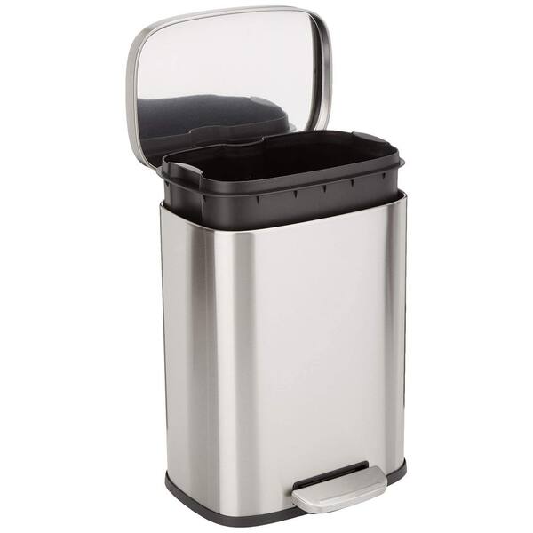 Unbranded 3.1 Gal. sliver Rectangular Metal Household Trash Can With Lid