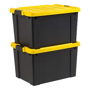 VAULTROOM CONTAINER BLK　50L Sterilite 50 Gal. Stacker Box 14794K03 - The Home Depot
