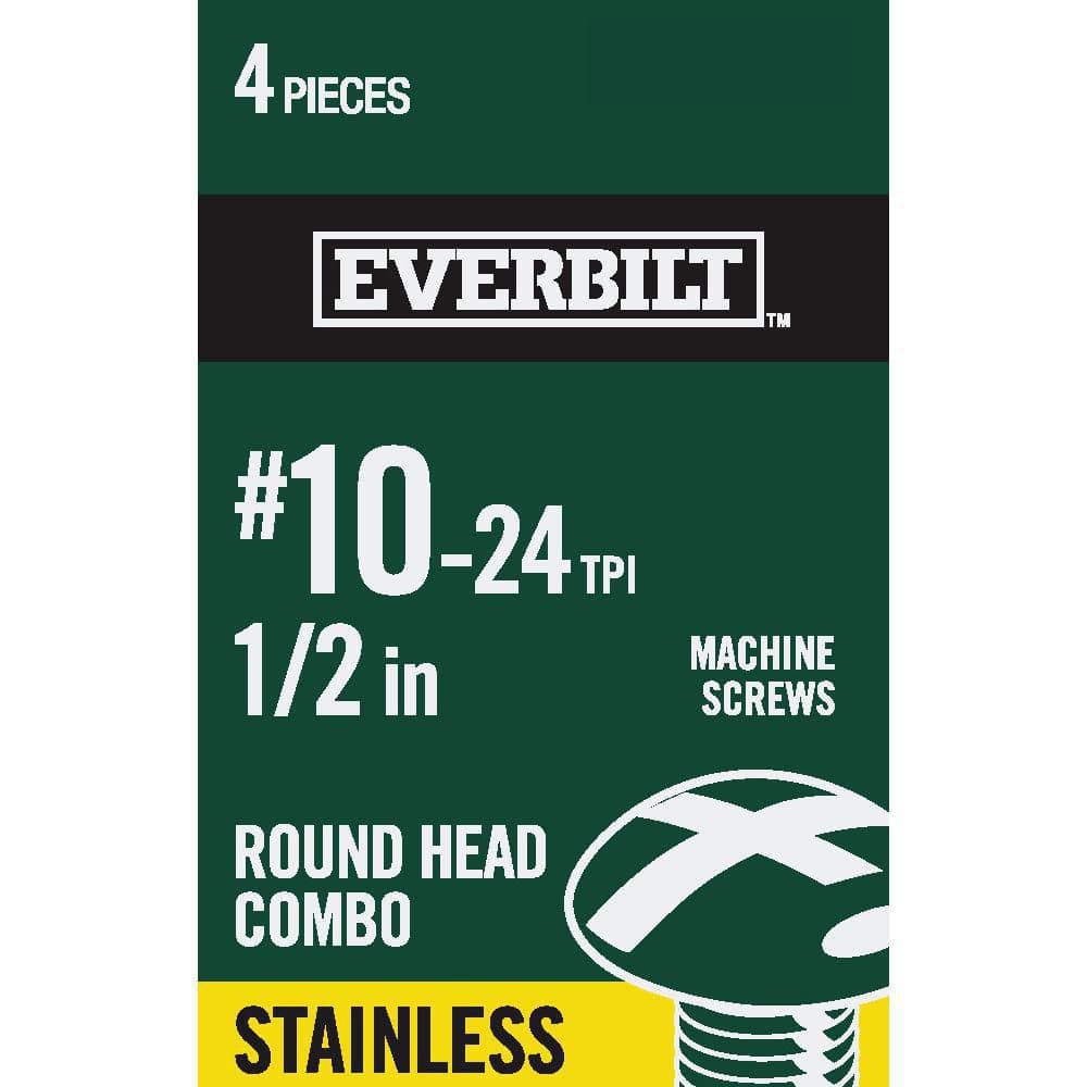 Everbilt #10-24 x 3 in. Combo Round Head Brass Machine Screw (2-Pack)  813731 - The Home Depot