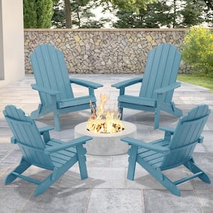 Mximu Teak Plastic Outdoor Weather-Resistant Folding Adirondack