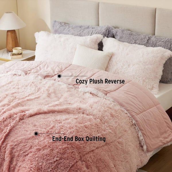 Ella Blush Microfiber Full/Queen Comforter Set