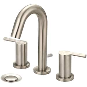 I2V 4 in. Centerset Double-Handle Bathroom Faucet with Drain Assembly in Brushed Nickel