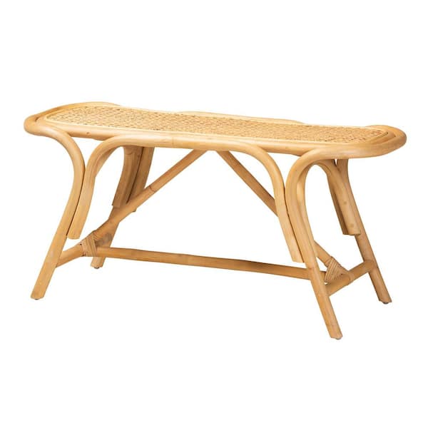 bali & pari Septa Natural Rattan 38.6 in. Accent Bench