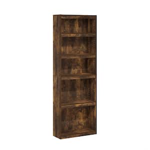 24.5 in. Wide Jaya Amber Pine Enhanced Home 5-Shelf Standard Bookcase