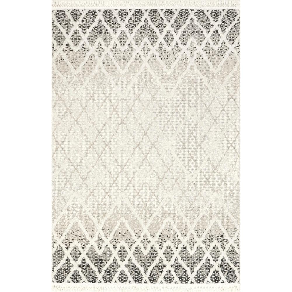 "Poppy Moroccan Ombre High/Low Tasseled Area Rug Beige 5' 3"" ft. x 7' 7"" ft. Area Rug" price history on PriceWatchPro