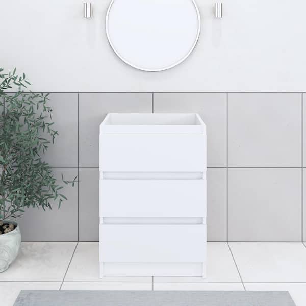 VOLPA USA AMERICAN CRAFTED VANITIES Pepper 24 in. W x 20 in. D Bath Vanity Cabinet Only in White