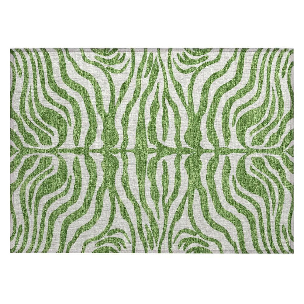 Chantille Machine Washable Indoor/Outdoor Abstract ACN1042 Green 1 ft. 8 in. x 2 ft. 6 in. Area Rug price history on PriceWatchPro