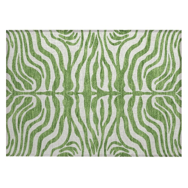 Chantille Machine Washable Indoor/Outdoor Abstract ACN1042 Green 1 ft. 8 in. x 2 ft. 6 in. Area Rug