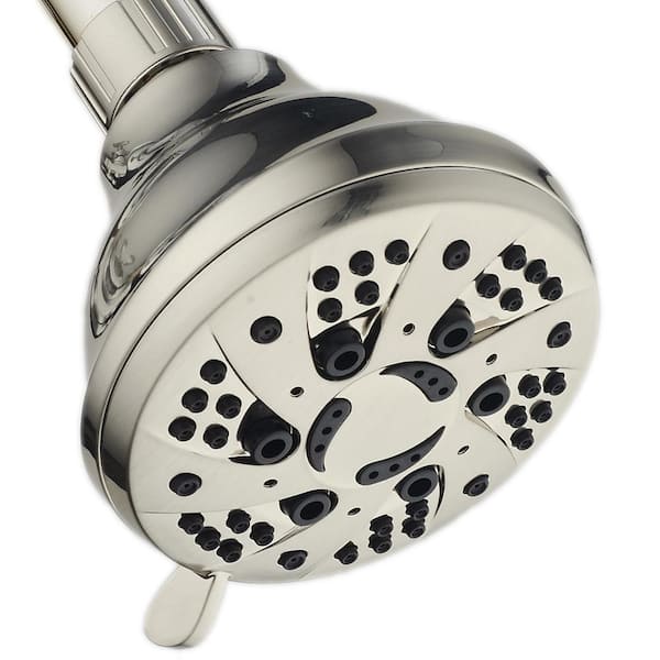 AquaDance 6-Spray 4 in. Single Wall Mount Fixed Adjustable Shower Head in Brushed Nickel