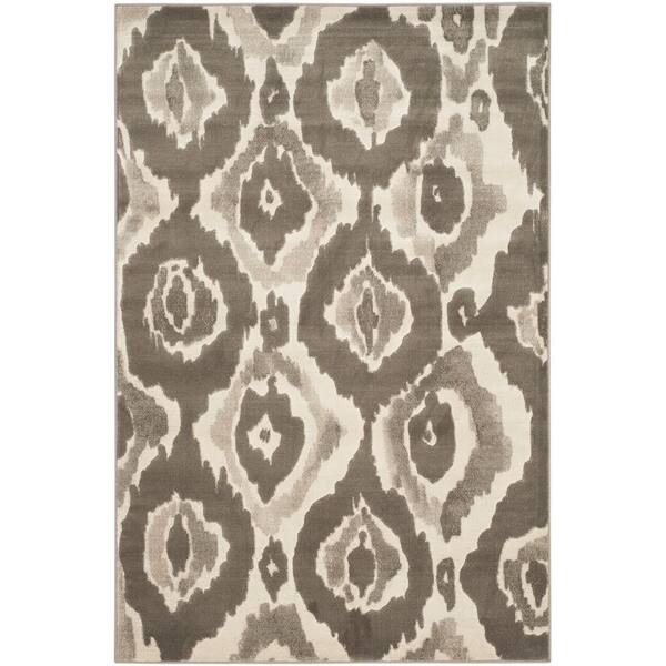 SAFAVIEH Porcello Ivory/Dark Grey 4 ft. x 6 ft. Geometric Area Rug