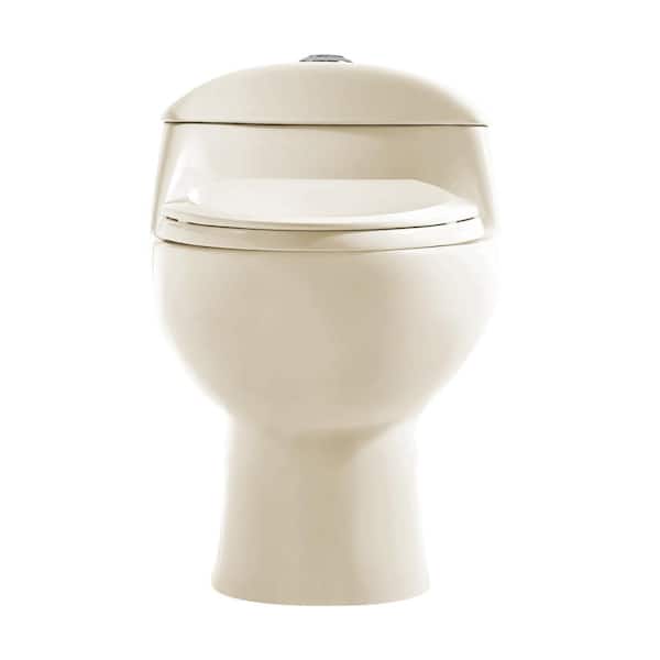 Swiss Madison Chateau 1-Piece 0.8 GPF/1.28 GPF Dual Flush Elongated Toilet in Bisque, Seat Included