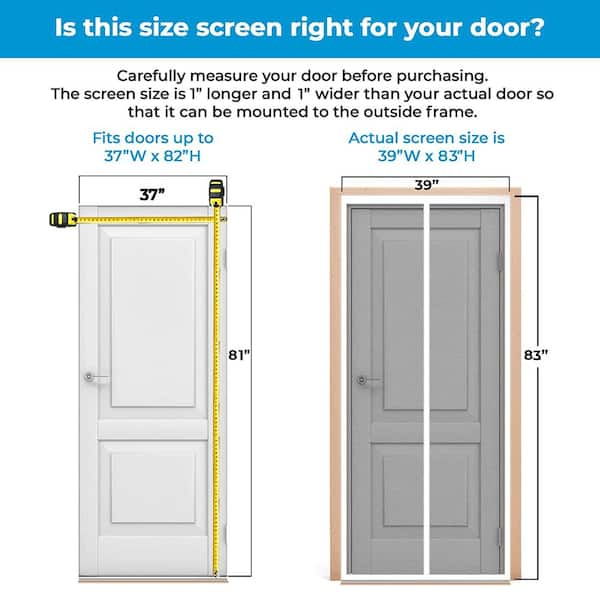 Fenestrelle Magnetic Screen Door for French & Sliding Doors. Large Pet &  Kids. Keep Bugs Out. Heavy Fiberglass Mesh. Self Closing Continuous  Magnetic