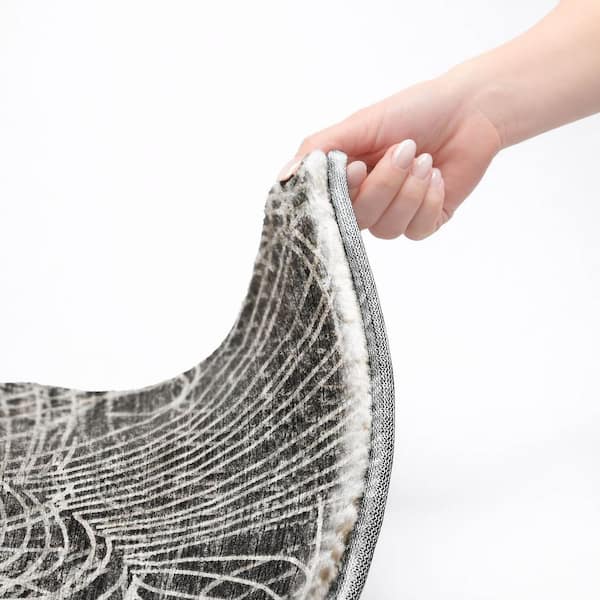 Dream Shag Premium Machine Washable Abstract ADS35 Charcoal 9 ft. x 12 ft. Area Rug
