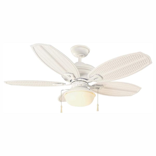 Palm Beach III 48 in. LED Indoor/Outdoor Matte White Ceiling Fan with Light Kit