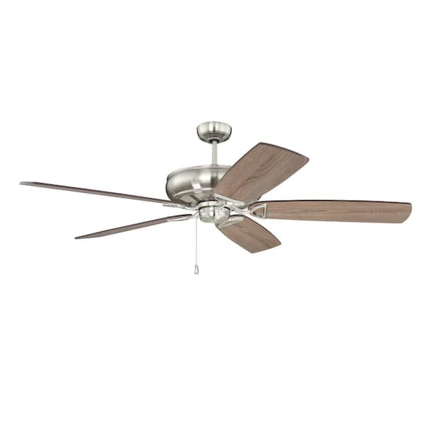 CRAFTMADE Supreme Air Plus 62 in. Indoor Dual Mount 4-Speed Reversible DC Motor Ceiling Fan in Brushed Polished Nickel Finish