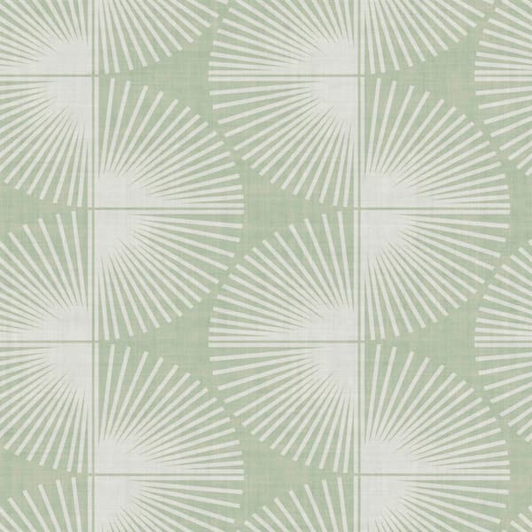 Nicole Miller Fluted Geo Sage Peel and Stick Wallpaper