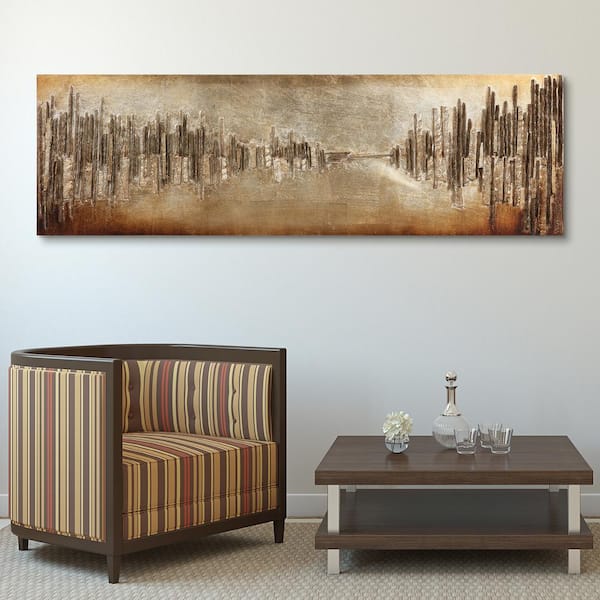 Real corinthian leather 72x48 inch mixed medium painting on