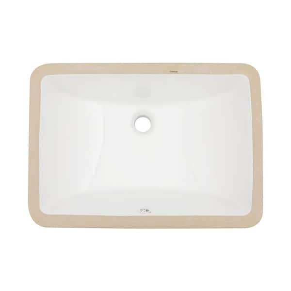 Anky 19.7 in. W Undermount Bathroom Sink in White Ceramic
