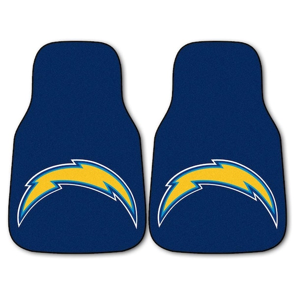 FANMATS San Diego Chargers 18 in. x 27 in. 2-Piece Carpeted Car Mat Set