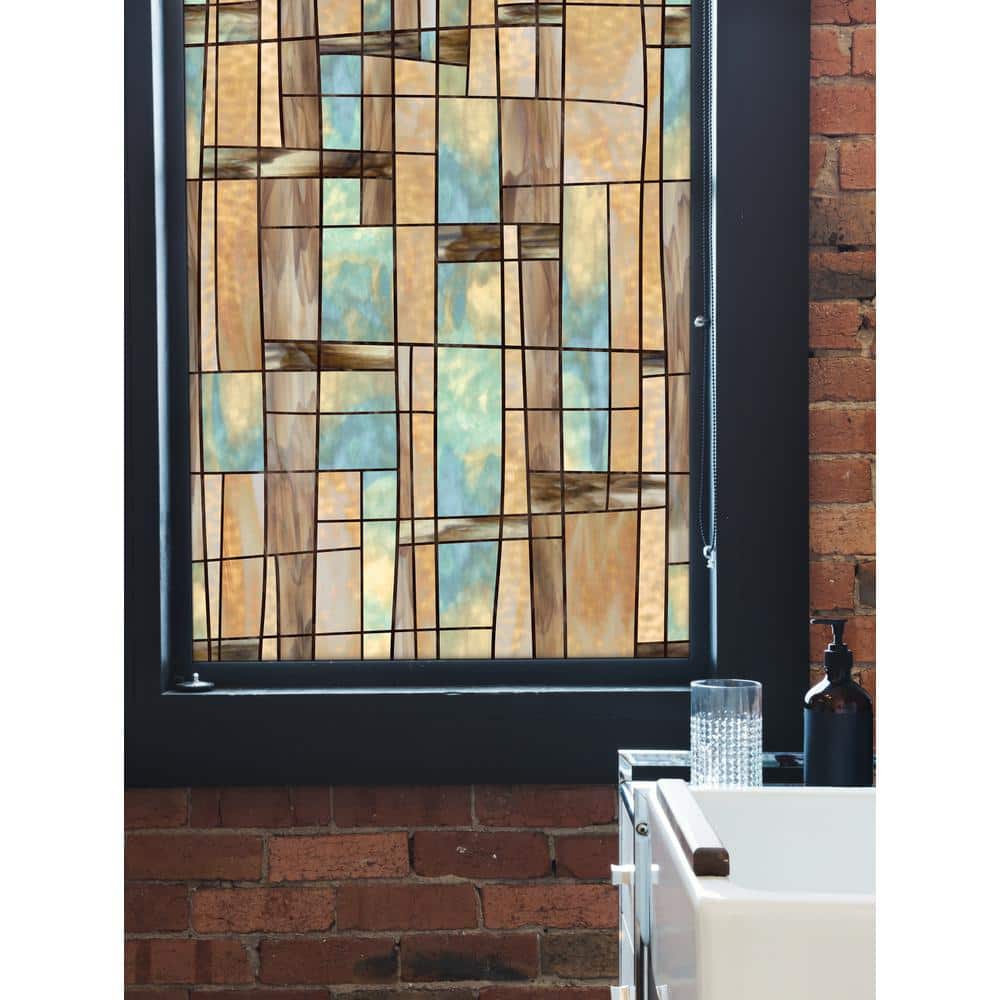 City Lights Multicolor Vinyl Stained Glass Window Film