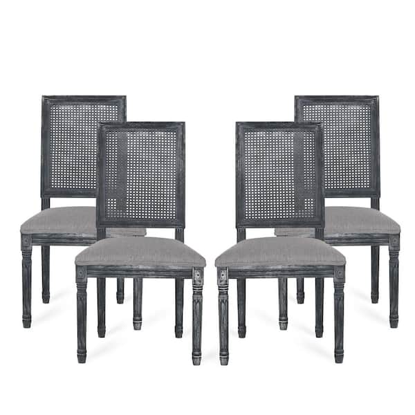 Noble House Beckstrom Gray Upholstered Dining Chair (Set of 4)