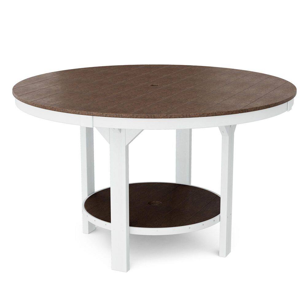 Heritage Tudor Brown and White HDPE Plastic Outdoor 60 in. Pub Counter Height Table price history on PriceWatchPro