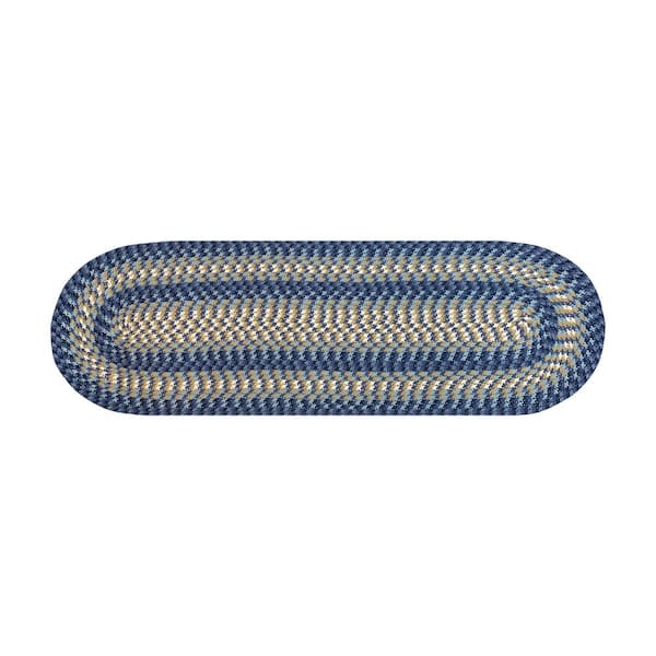 Better Trends Heritage Braid Collection Navy 24" x 72" Runner 100% Polypropylene Reversible Indoor Area Rug