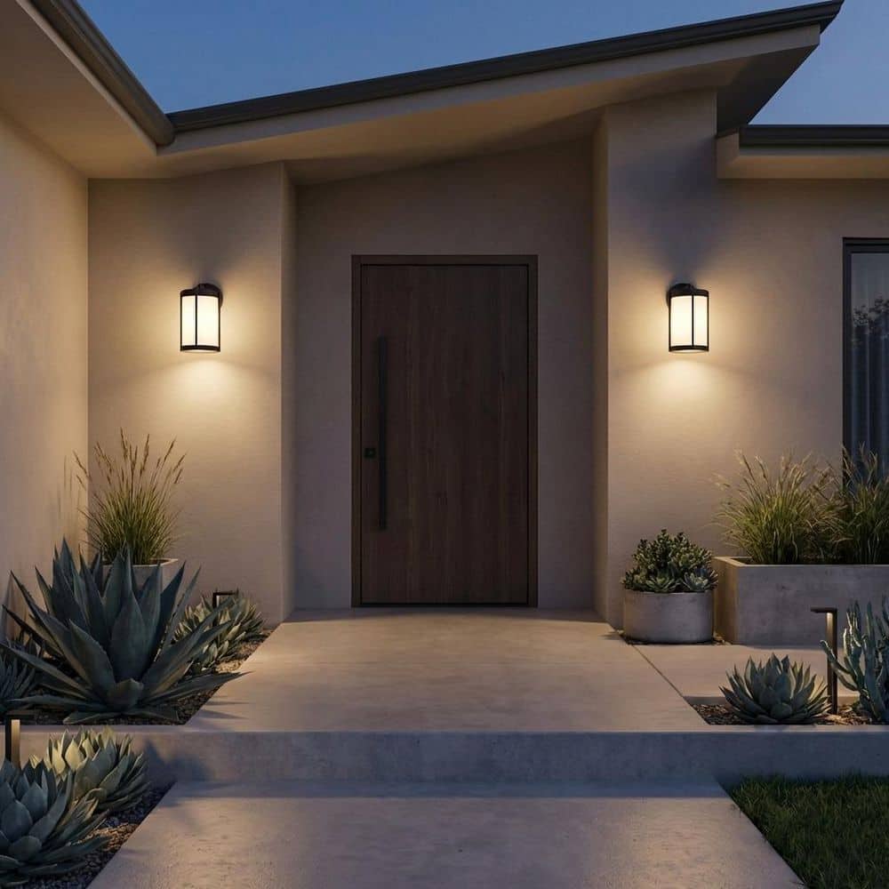 Luning 6.13 in. W 1-Light Textured Black Hardwired Small LED Outdoor Wall Lantern Sconce, Bulb Included price history on PriceWatchPro