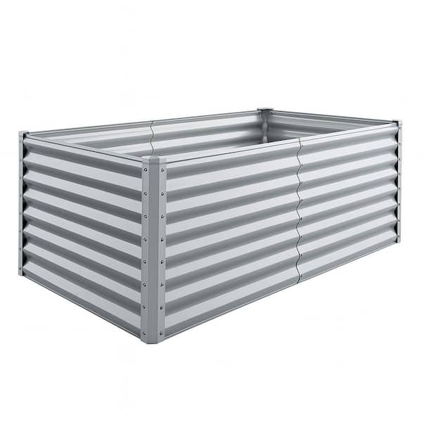 72 in. x 36 in. x 24 in Gray Metal Raised Garden Bed with Open Bottom