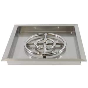 18 in. X 18 in. Square Stainless Steel Drop-In Fire Pit Pan with 12 in. Burner