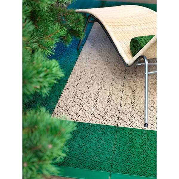 XL All Weather 0.39 in. x 2.5 in. x 0.20 ft. PVC Deck Tile Spring Grass Corner Trim Set (4-Piece)