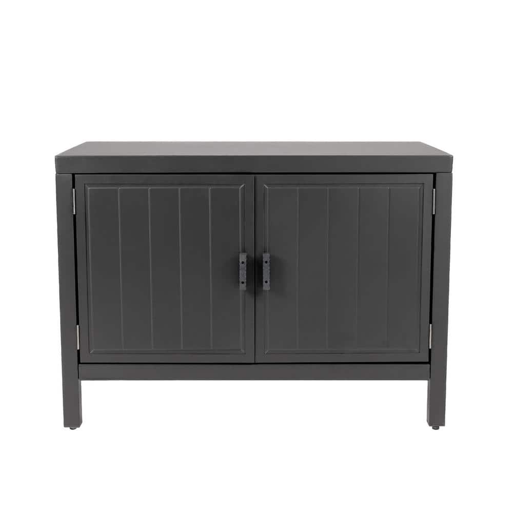 Dark Gray Powder-Coated Aluminum Outdoor Kitchen Cabinet