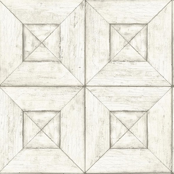 Chesapeake Avery Off-White Wood Off-White Wallpaper Sample