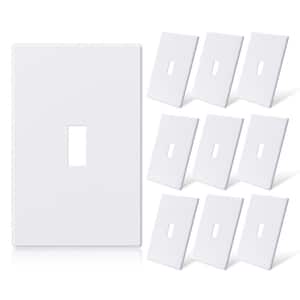 1-Gang White Midsize Toggle Plastic Screw less Switch Wall Plate, (10-Pack)